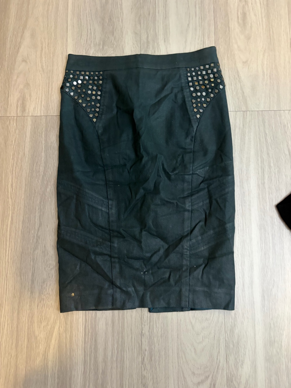 RACHEL Rachel Roy Black Studded Pencil Skirt